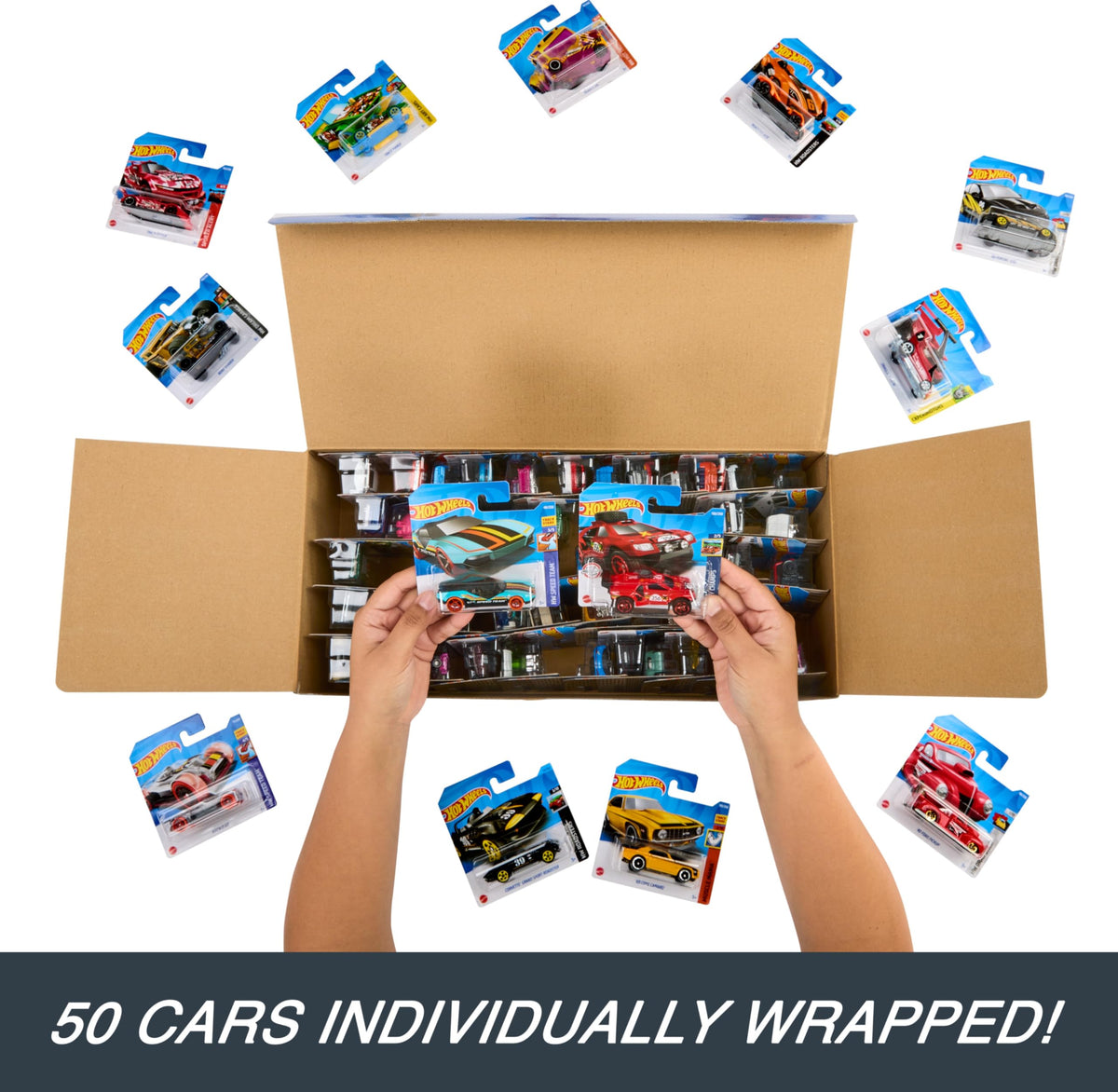 Hot Wheels 50-pack varied styles may vary to spark collecting excitement.