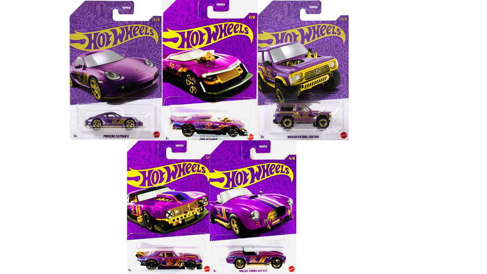 Hot Wheels 57th Anniversary Pearl & Chrome display box for easy display and secure storage.