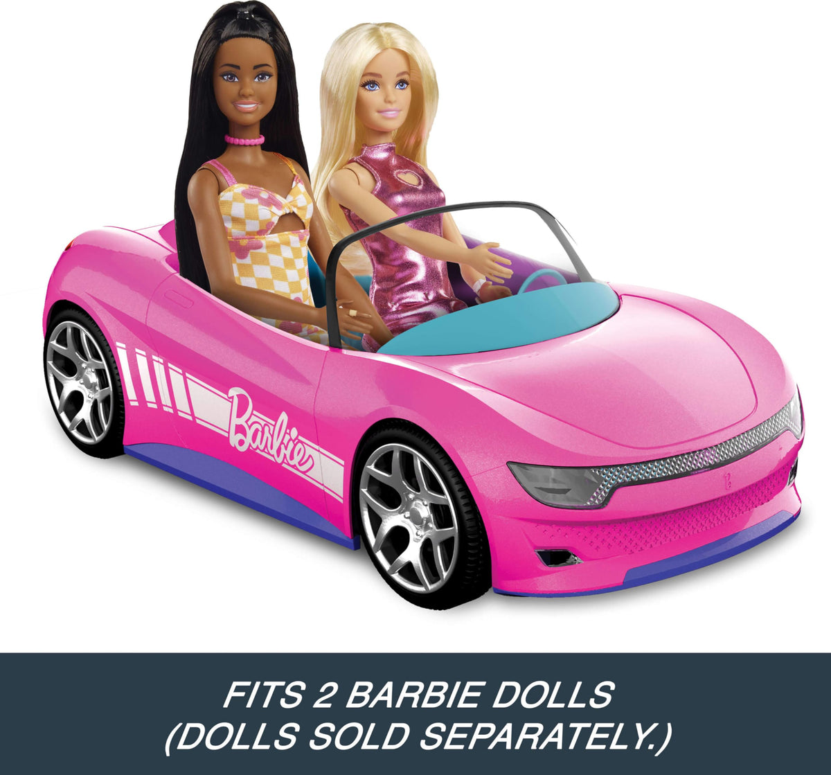 A child enjoys playtime with the Hot Wheels Barbie RC Convertible.