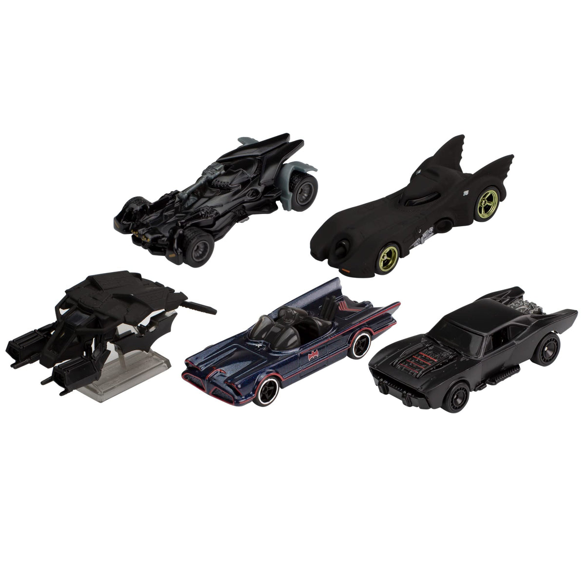 Hot Wheels Batman Bundle five castings offer diverse Batmobiles.
