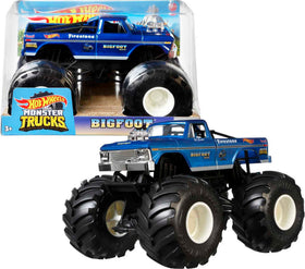Hot Wheels Bigfoot 1:24 scale die-cast for durable play.