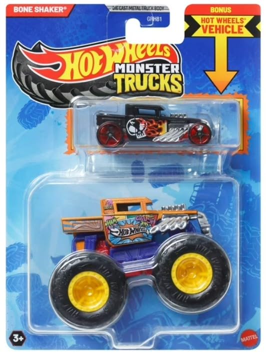 Hot Wheels Bone Shaker Comic Edition diecast, 1:64 scale, ideal for display and action-packed play.