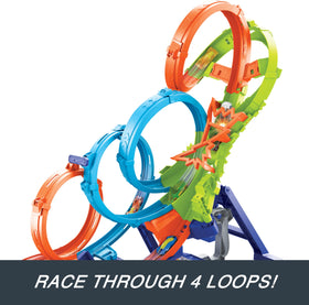 Hot Wheels Booster accommodates up to five cars for quick swaps.