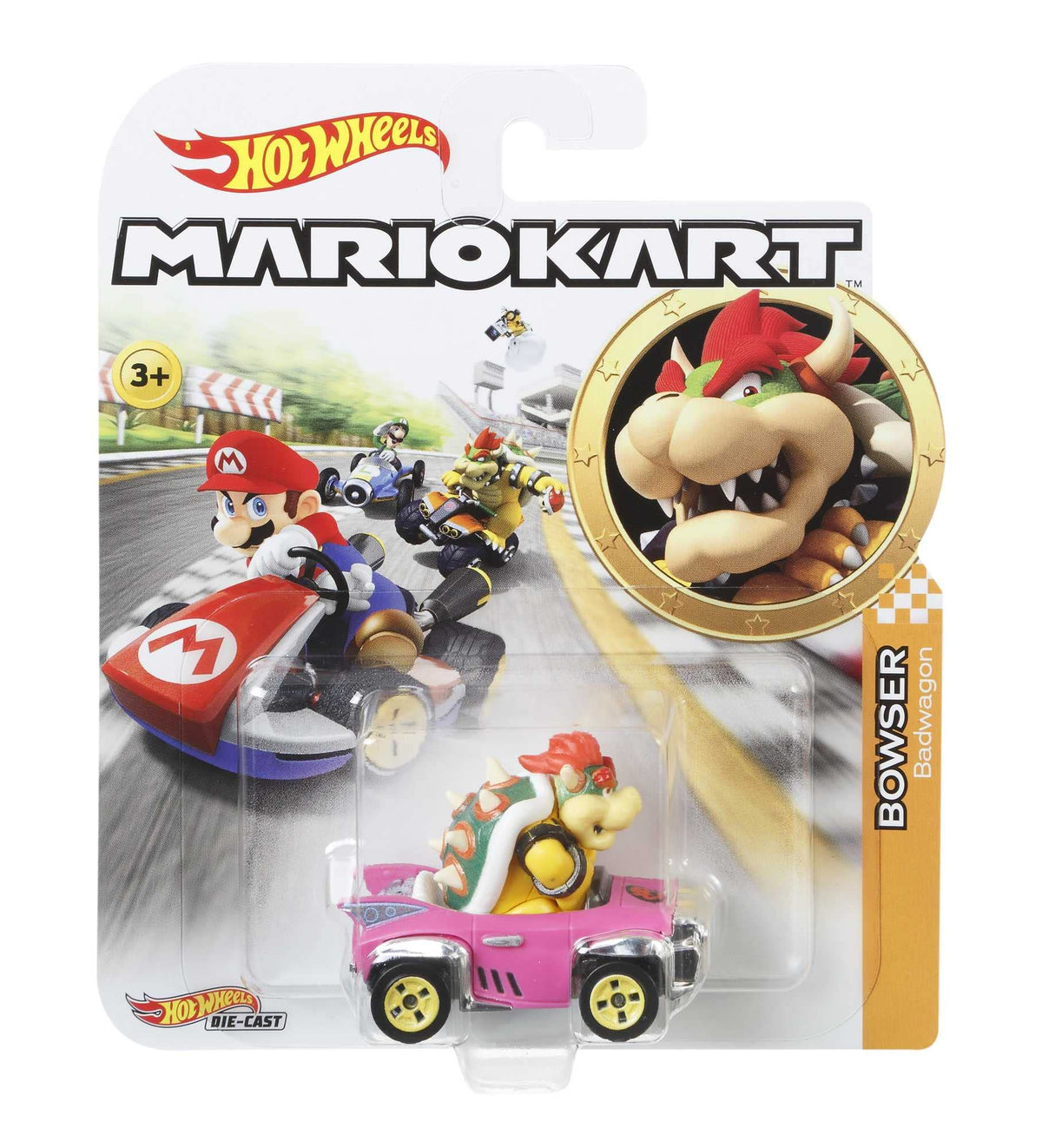 Hot Wheels Bowser Badwagon dynamic stance ready to race on tracks