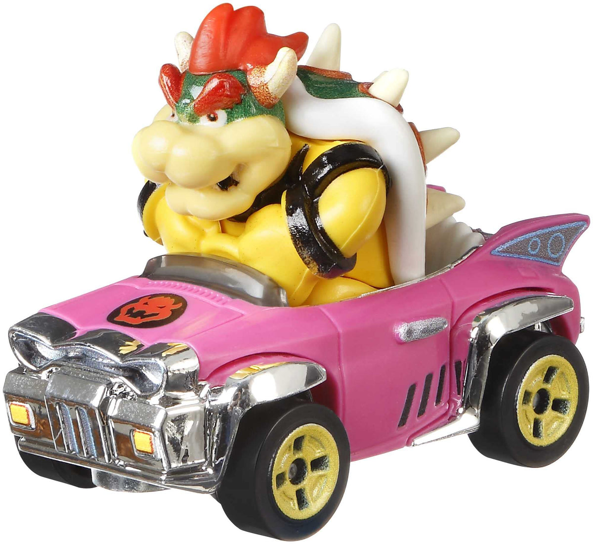 Hot Wheels Bowser Badwagon front view on track for kid-friendly racing