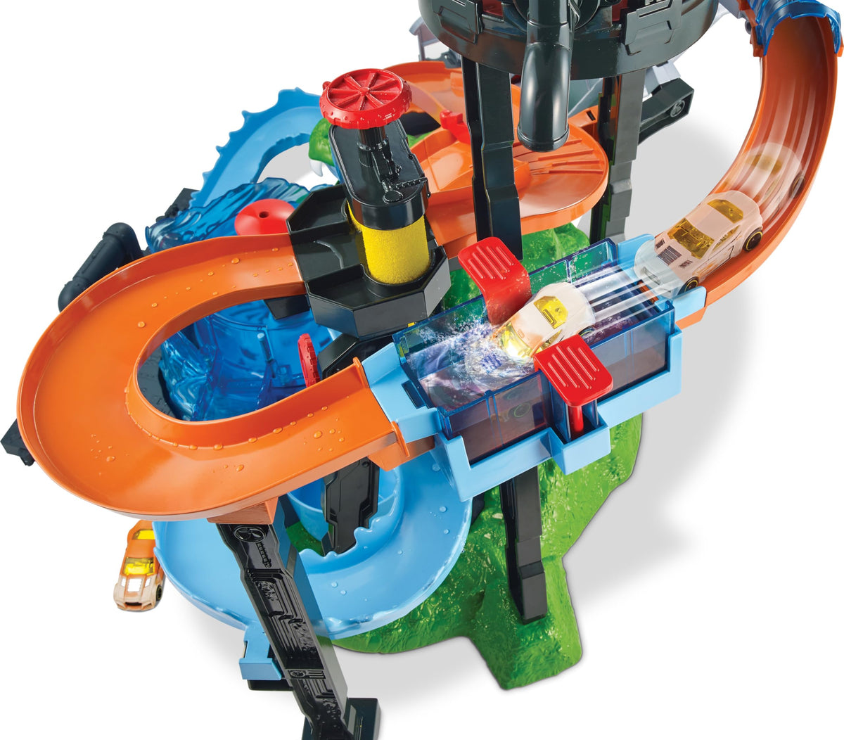 Hot Wheels City Car Wash push-rollers and brushes promote motor skills
