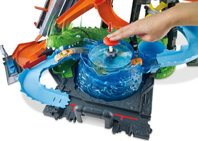 Hot Wheels City Car Wash water-tower drench enhances sensory fun