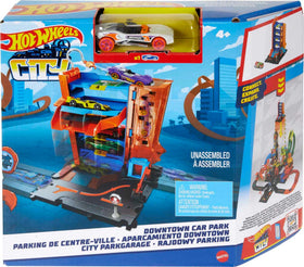 Hot Wheels City Downtown Car Park 4 level design for multi car play and easy storage.