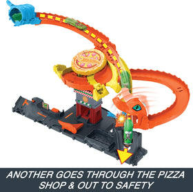 Hot Wheels City path to dumpster for surprising twists.