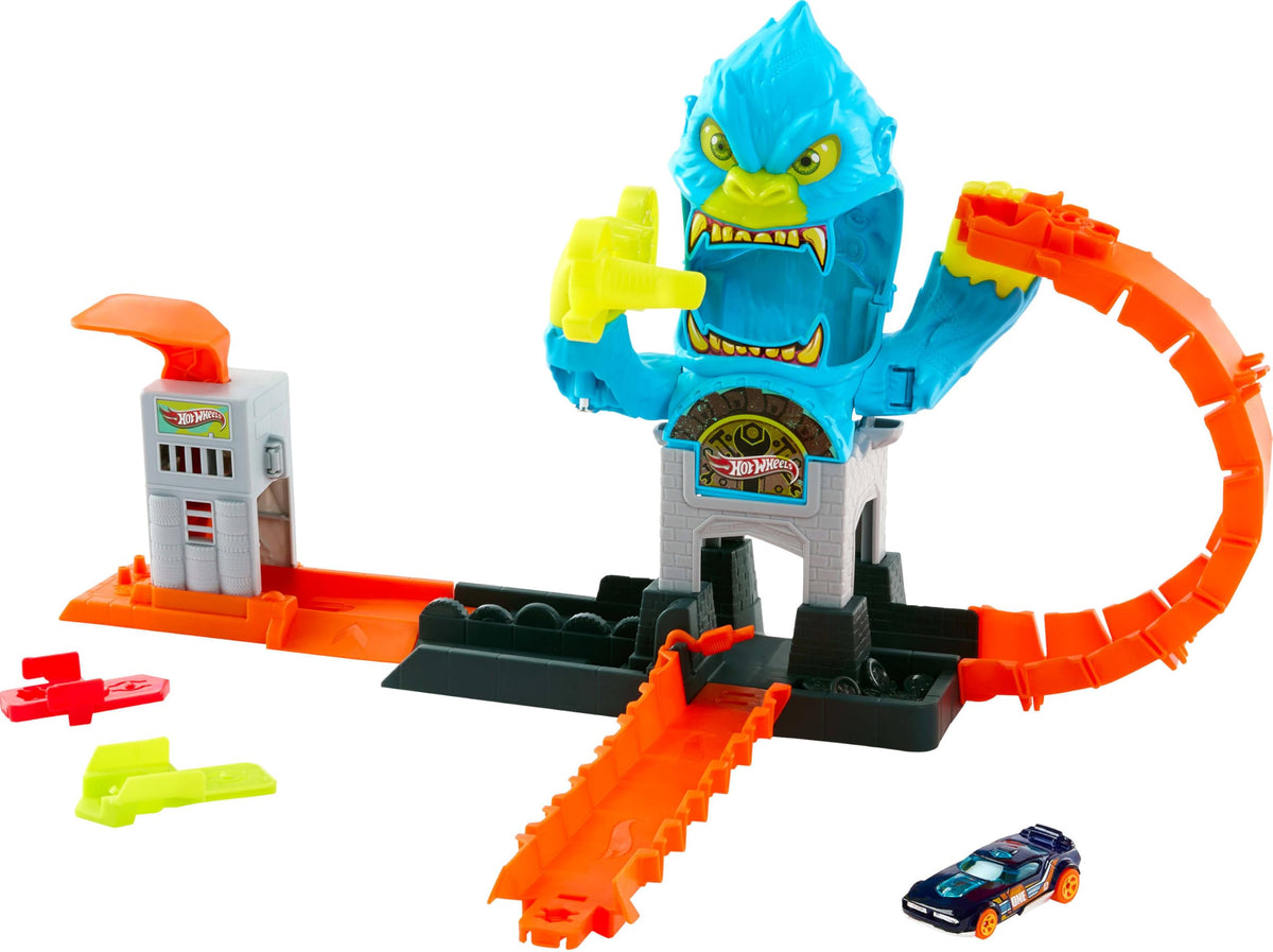 Hot Wheels City Gorilla Slam Attack Playset with interactive fun and imagination.
