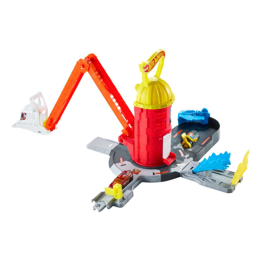 Hot Wheels City Super Fire Station showing four exits for varied rescue scenarios.