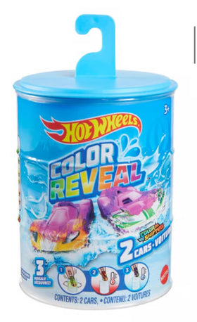 Hot Wheels Color Reveal barrel dunk reveal with hidden designs.
