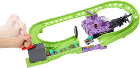 Diamond Armor Steve in Minecart speeds along the track
