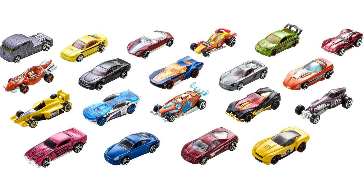 Hot Wheels display-ready collection demonstrates easy organization and display