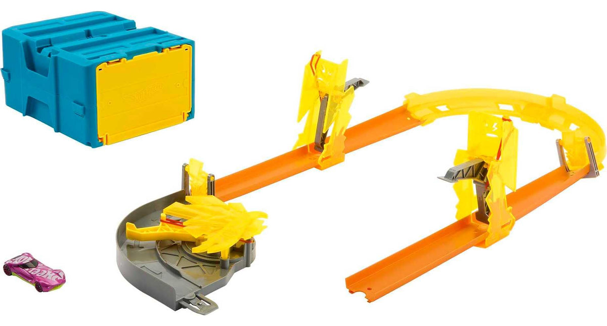 Hot Wheels 1:64 scale vehicle included for immediate racing