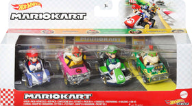 Hot Wheels Mario Kart 4-Pack exclusive model included, ideal for collectors.