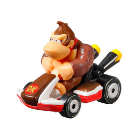 Hot Wheels Mario Kart Donkey Kong standard kart on track showcases compatibility with track sets.