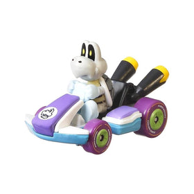 Hot Wheels Mario Kart Dry Bones side view highlighting compact 1:64 scale for track racing.