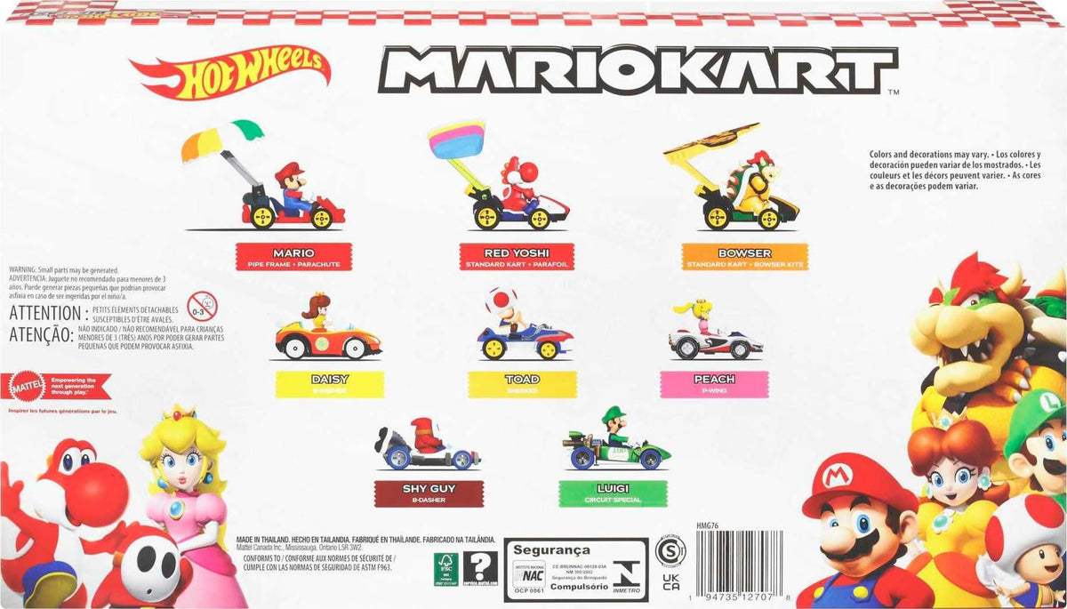 Hot Wheels Mario Kart glider Toad vehicle with game-inspired design for easy play.