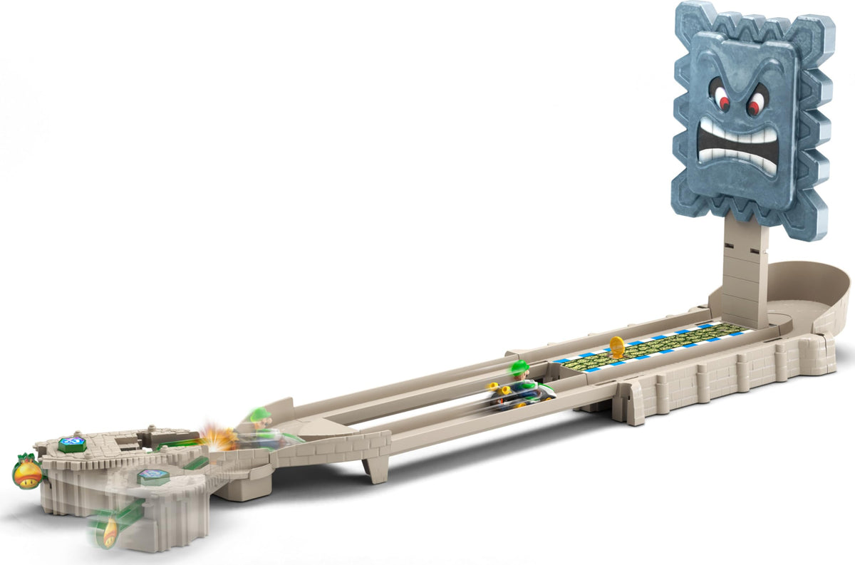 Hot Wheels Mario Kart Piranha Plant Slide with Luigi kart for action-packed play.