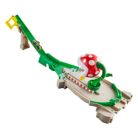 Hot Wheels Mario Kart Piranha Plant Track Playset showing fast track action for kids