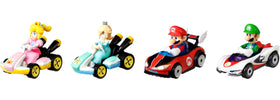 Hot Wheels Mario Kart track set features Piranha Plant slide for action-packed play.