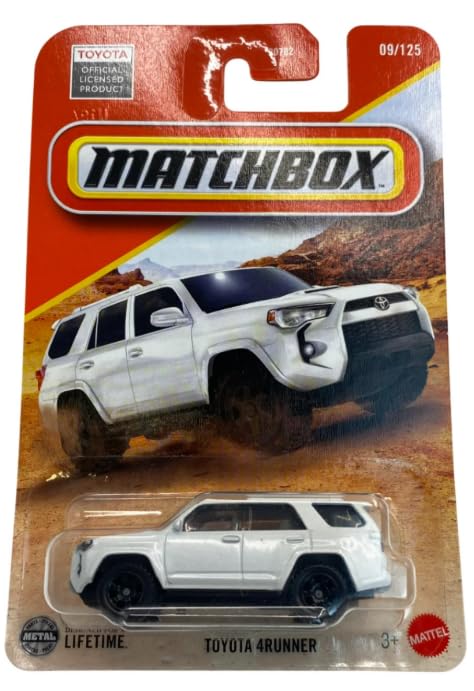 Hot Wheels Matchbox Toyota 4Runner white 1:64 scale diecast car for display and imaginative play