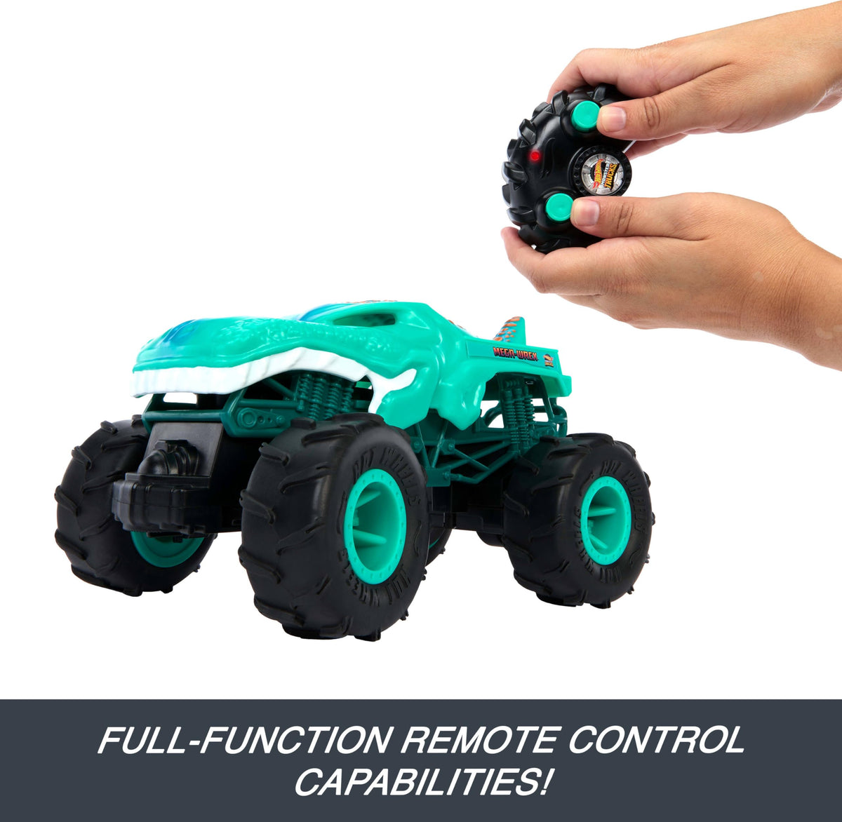 Hot Wheels Mega-Wrex uses 2.4 GHz radio for reliable control.