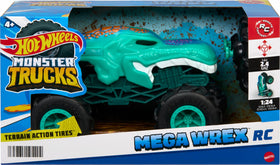 Hot Wheels Mega-Wrex RC truck built for rugged, durable play.