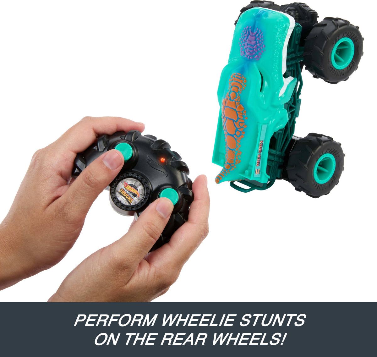 Hot Wheels Mega-Wrex delivers up to 5 mph top speed.