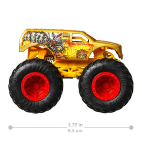 Hot Wheels Monster Trucks 4-Pack packaging display invites excitement before playtime.