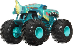Hot Wheels Monster Trucks giant wheels detail highlights bold wheel design.