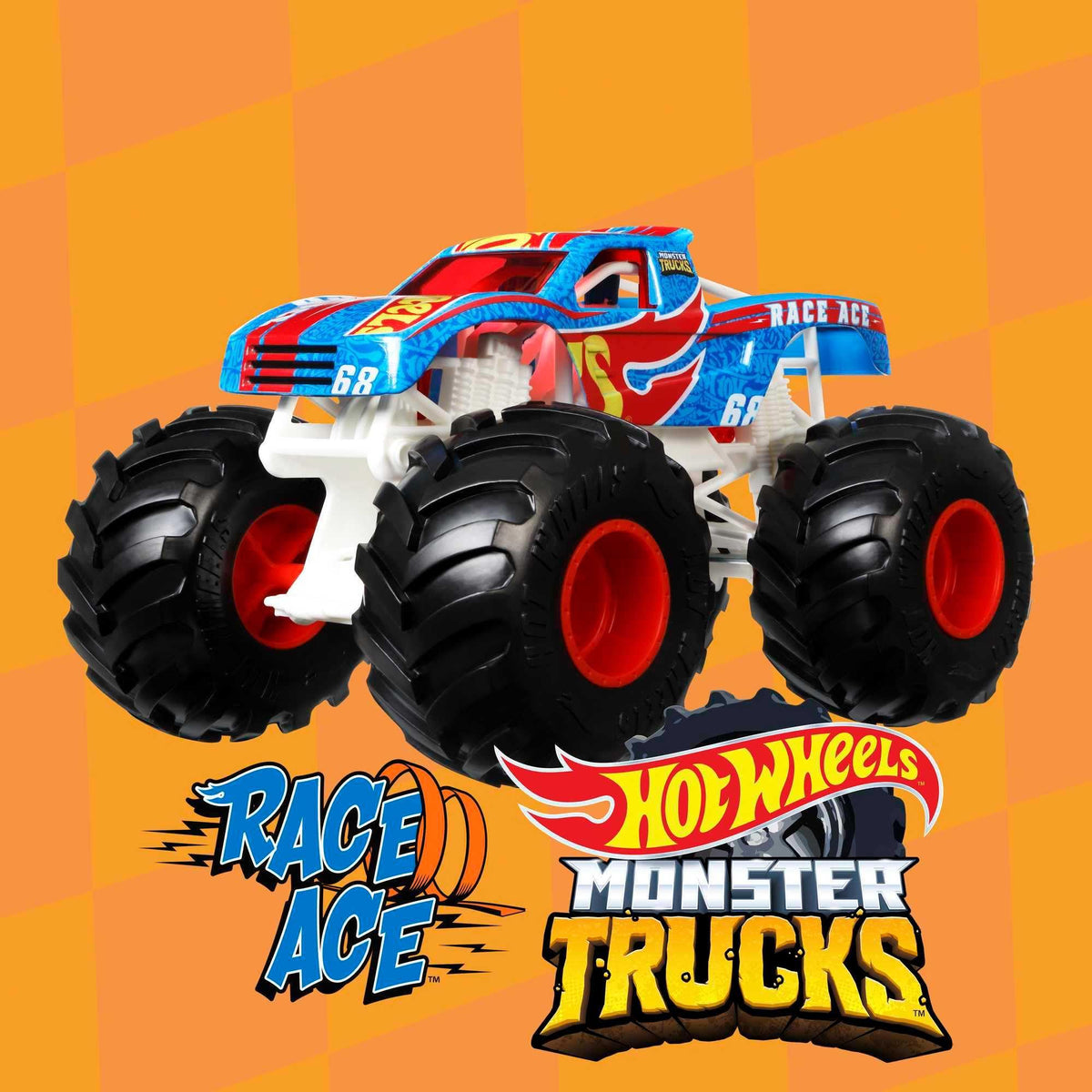 Hot Wheels Monster Trucks with giant wheels enhance dramatic crashes and stunt play.