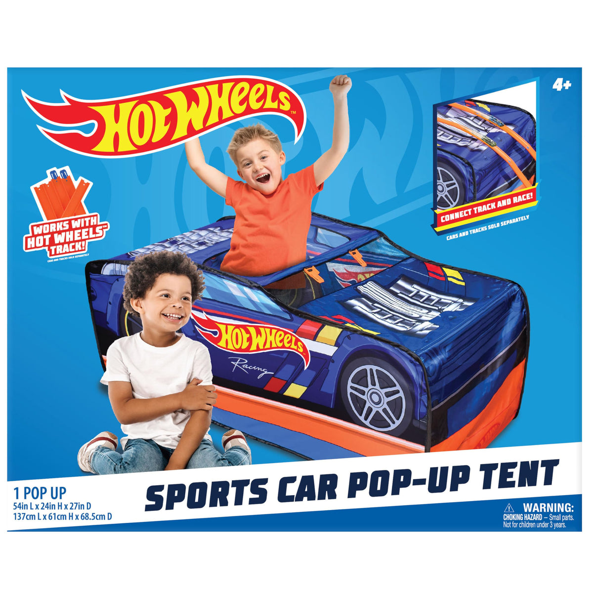 Hot Wheels Pop Up Play Tent folds flat for compact storage
