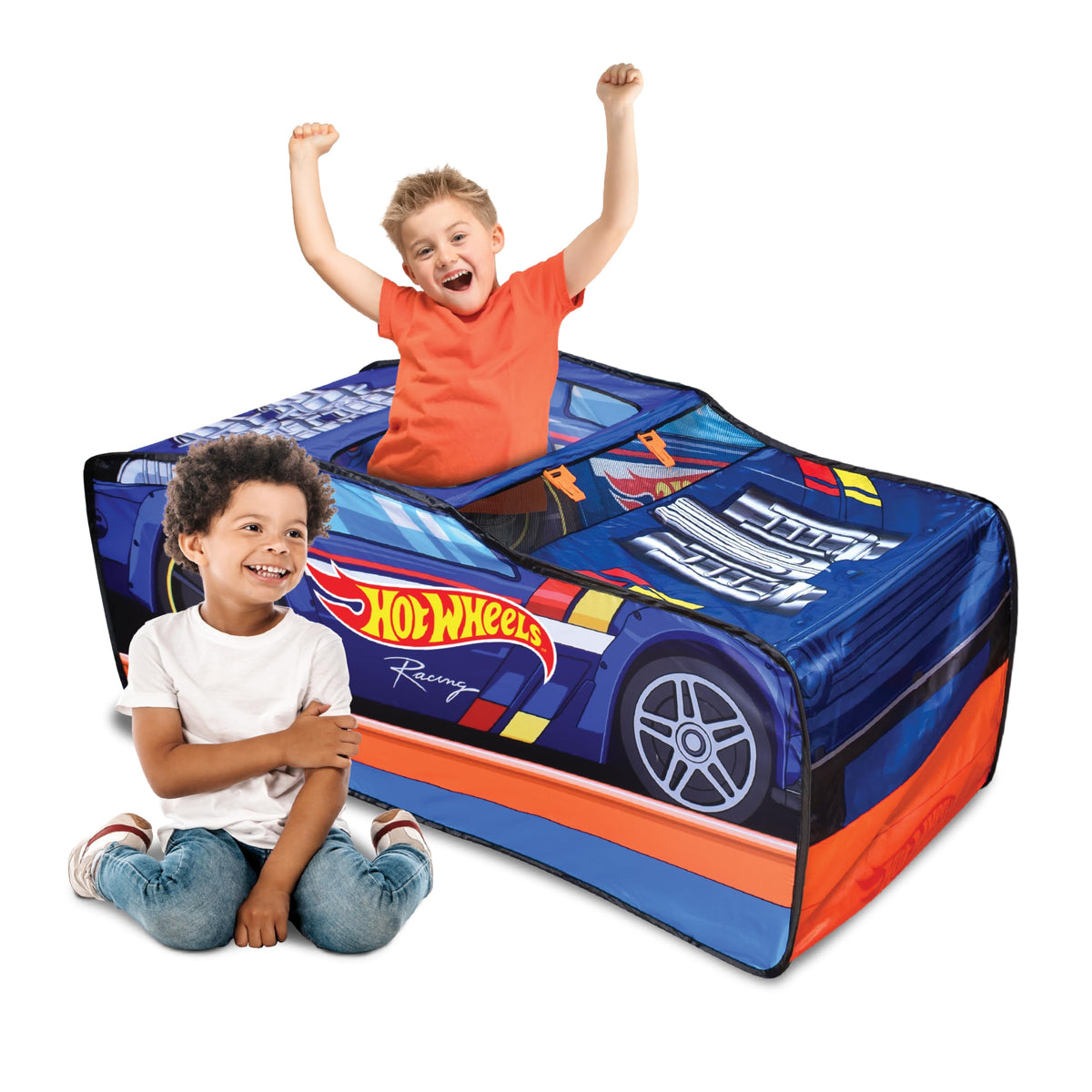 Hot Wheels Pop Up Play Tent front view for immersive race-inspired play