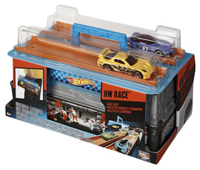 Hot Wheels Race Case in action for on-the-go racing fun.