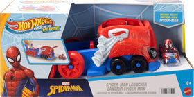 Hot Wheels RacerVerse Spider-Man launcher display-ready for collection.