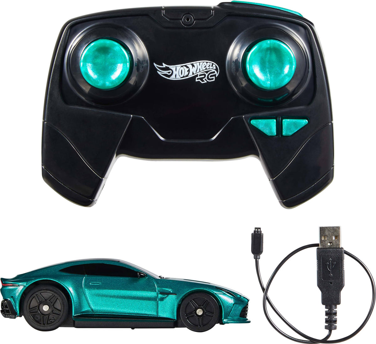 Hot Wheels Aston Martin Vantage RC booster action propels loops.