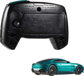 Hot Wheels Aston Martin Vantage RC remote in hand, easy steering.