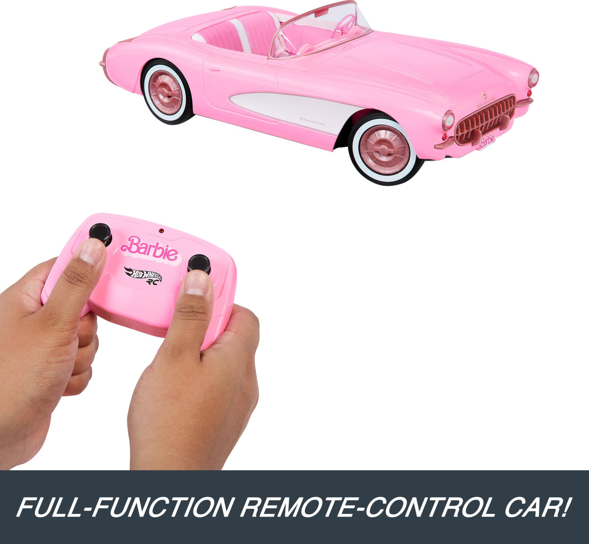Hot Wheels RC Barbie Corvette movie details mirror the on-screen styling.
