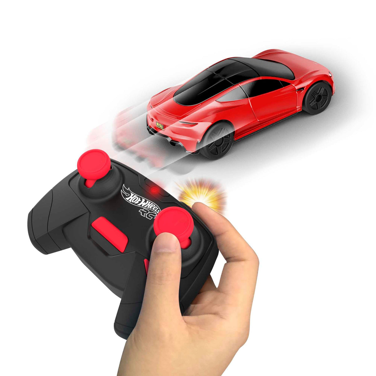 Hot Wheels RC Tesla Roadster off-track for open-world adventures.