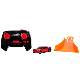 Hot Wheels RC Tesla Roadster on track for authentic on-track action.
