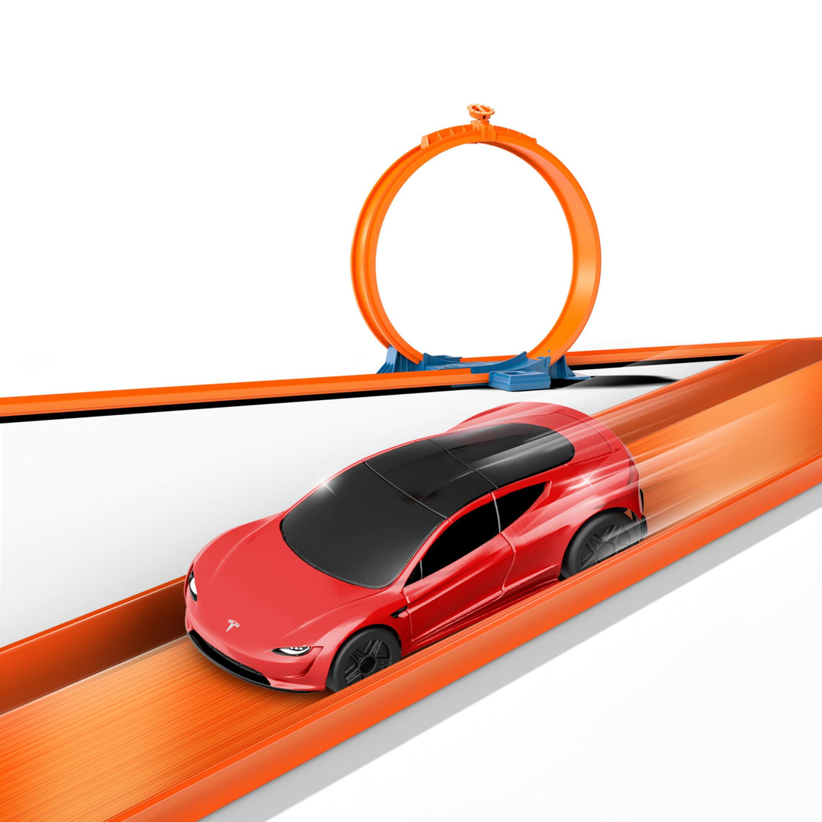 Hot Wheels RC Tesla Roadster USB charging for quick play sessions.