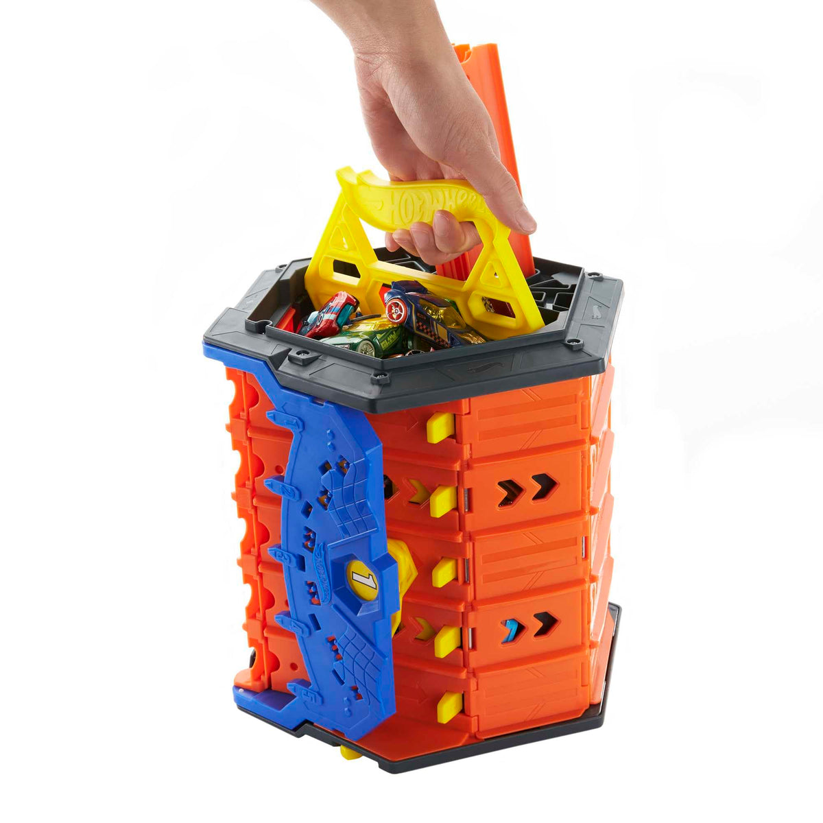Includes Hot Wheels 1:64 car for ready-to-run racing.
