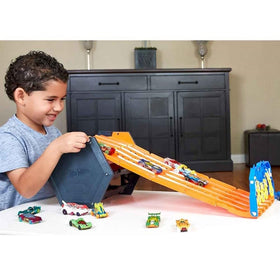 Hot Wheels Roll Out Raceway included car lets play begin immediately.