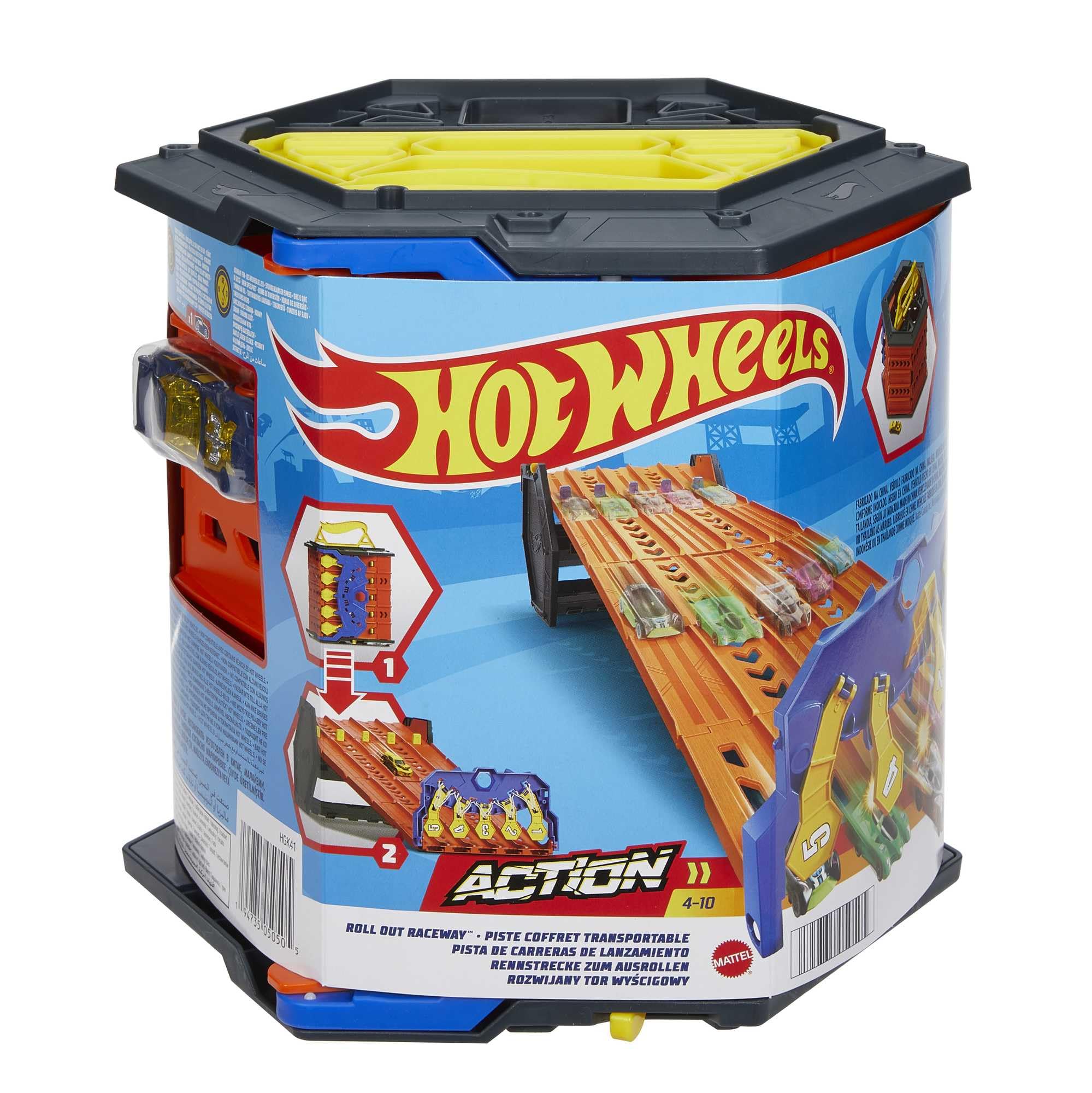 Storing Raceways Hot Wheels Roll Out Raceway – 5-Lane Track Set with Storage Bucket (HG ...
