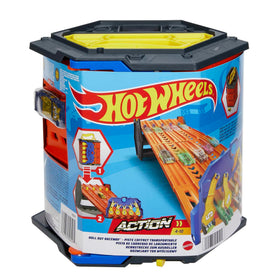 Hot Wheels Roll Out Raceway storage bucket for portable play base.