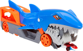 Hot Wheels Shark Chomp Transport design details highlighting shark motif and build.