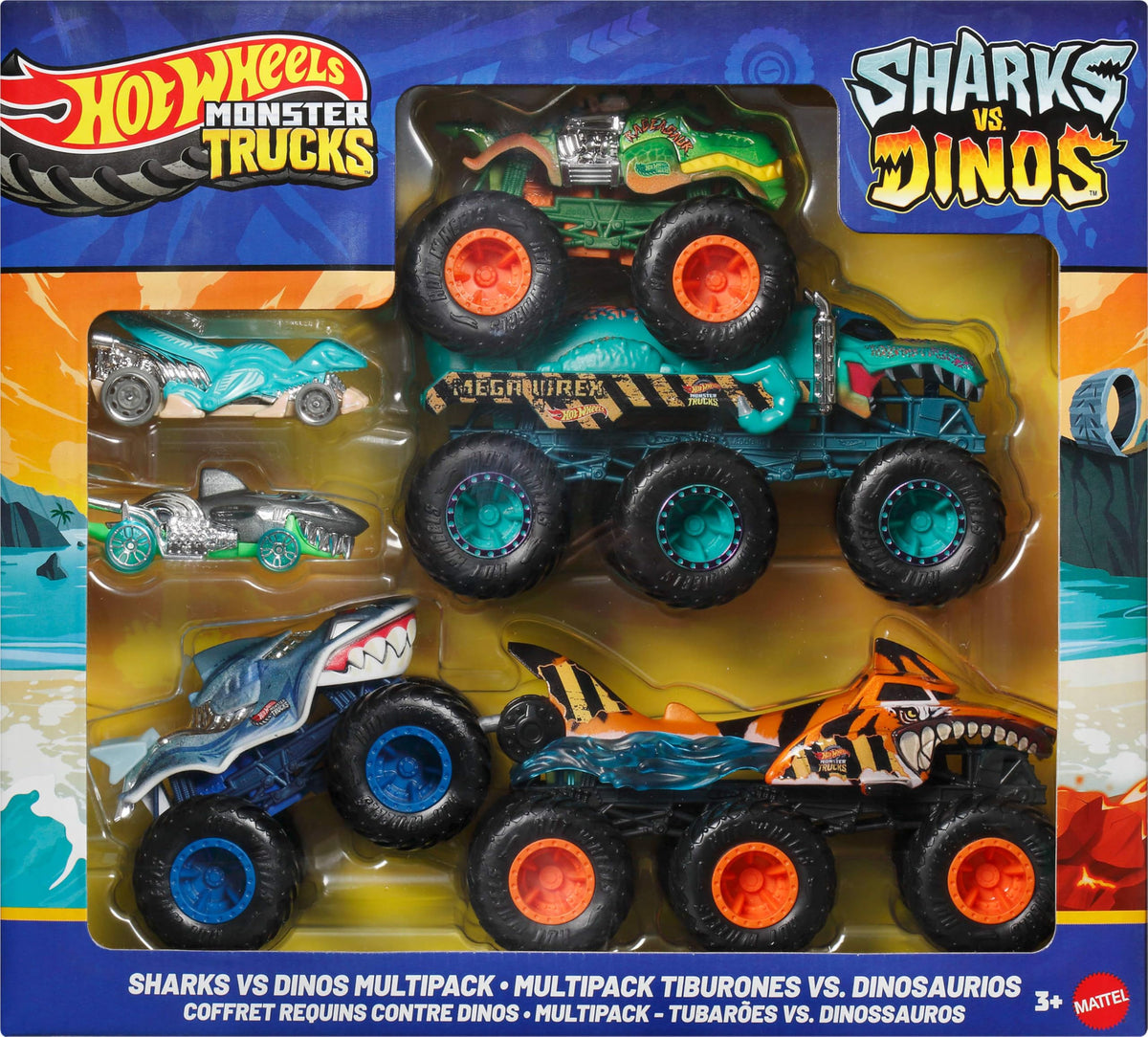 Hot Wheels colorful Sharks vs Dinos collection sparks storytelling