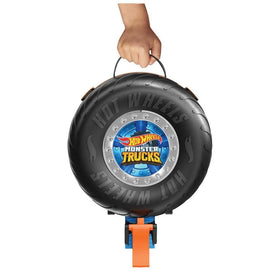 Hot Wheels slam launcher launching two 1:64 cars for epic action.